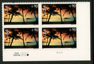   Scott C143 MNH LR Plate Block V11111 of 90 Cent Hagatna Bay Guam Airmail