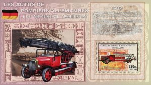 German Fireman Firefighter Vehicle Truck Magirus Frankfurt Transportation MNH