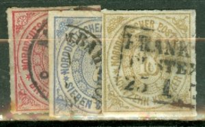 DG: Germany North German Confedera. 1-4,6-11 used CV $190; scan shows only a few