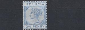 ST LUCIA  1883 - 86     S G 33      2 1/2D  BLUE    VLMH   CAT £75    