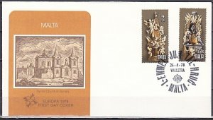 Malta, Scott cat. 547-548. Europa-Monuments issue. First day cover. ^