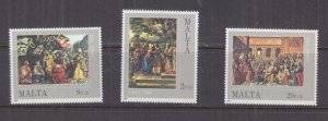 MALTA, 1984 Christmas set of 3, mnh.