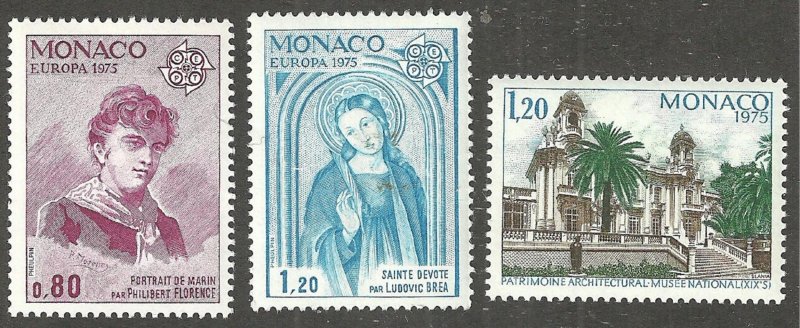 MONACO 1975 EUROPA-CEPT ART & ARCHITECTURE Mint Never Hinged  WYSIWYG Lot