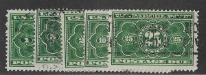 USA Sc #JQ1-5  used set of 5 FVF