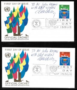 United Nations NY 254-55 Law of Sea Headquarters Cachet FDC Signed by Designer