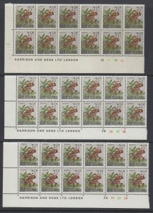 New Zealand, CP O4a, MNH/NH/LH plate blocks of twelve, 1960 Pictorial