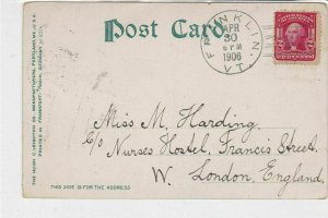 united states 1906 white river + connecticut valley stamps post card ref 21164