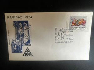 C) 1974. ARGENTINA. FDC. STAMP OF A COLORFUL BIRD REPRESENTING CHRISTMAS. XF