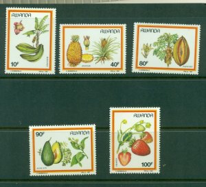 Rwanda #1287-91  VFMNH (1987 Fruit set) CV $11.90