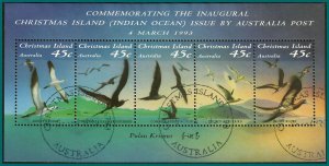 Christmas Island Stamps 1993 Sea Birds, MS used #349f,SGMS377