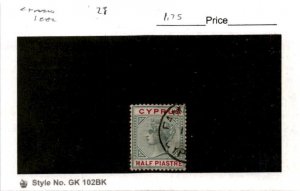 Cyprus, Postage Stamp, #28 Used, 1882 Queen Victoria (AB)