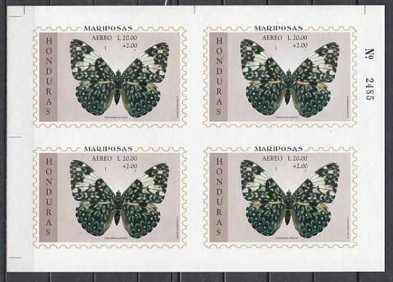 Honduras, Scott cat. C1004. Butterfly s/sheet as a SCARCE sheet of 4.