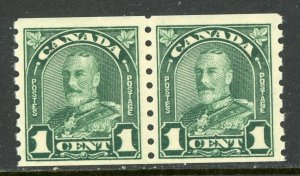 Canada 1931 KGV 1¢ Green Coil Perf 8½ Pair Scott #179 MNH V575