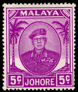 MALAYSIA - Johore SG136a, 5c brt purple, M MINT.