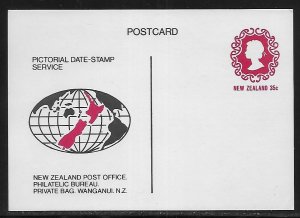 New Zealand Postal Stationery Postcard 35c Queen Elizabeth Unused