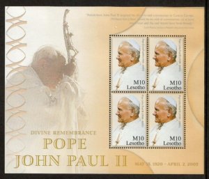 Lesotho 2005 - Pope John Paul II - Sheet of 4 Stamps - Scott #1371 - MNH