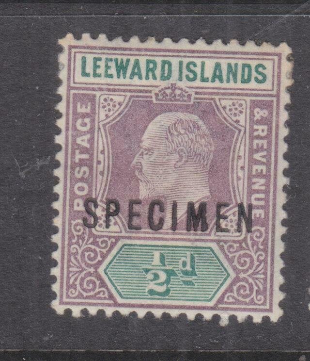 LEEWARD ISLANDS, 1902 KEVII, CA, 1/2d. Purple & Green SPECIMEN, lhm.