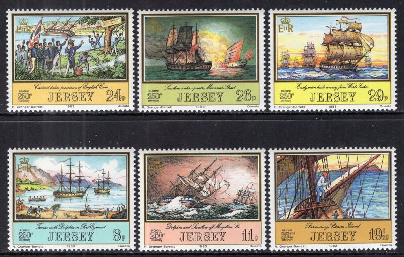 Jersey 300-305 Sailing Ships MNH VF