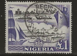 Nigeria 91  1953   one pound vf   used