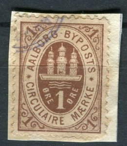 NORWAY; AALBORG 1880s- early classic By Post Local Imperf issue used value