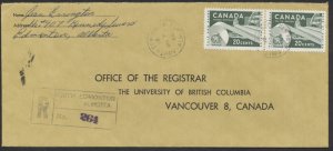 1966 Registered Cover South Edmonton Alberta to Vancouver BC