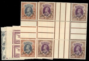 Oman #1014 Cat$77+, 1944 George VI, complete set in blocks of four, two high ...
