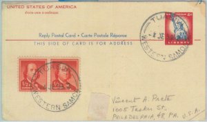 81745 - USA - POSTAL HISTORY -  STATIONERY CARD from Tuasivi WESTERN SAMOA! 1959