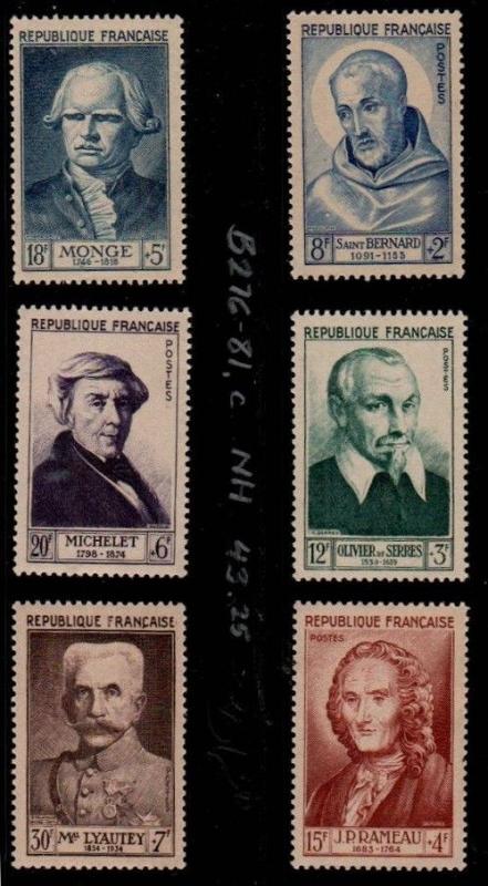 France B276-81 Mint NH Catalog Value $56.50