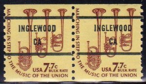 Precancel - Inglewood, CA PSS 1614-81 Coil Gap Pair - MNH