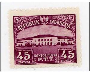 Indonesia 1951 - Scott 380 MH - 45s, Post office 