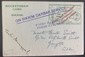 1935 India Sikkim Rocket Experiment Silver Jubilee Stationery Flight PC cover