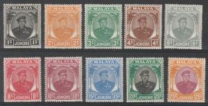 JOHORE 1949 SULTAN RANGE TO 25C