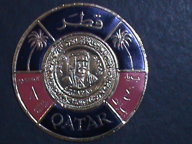 ​QATAR1966 SC#99B EMBOSSED GOLD FOIL-SHEIK AHMAD GOLD COINS MNH STAMP VF