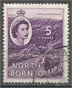 NORTH BORNEO, 1954, used 5c, Cattle at Kota Belud, Scott 265