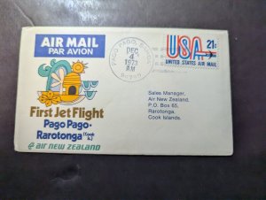 1973 USA Samoa First Flight Cover FFC Pago Pago to Rarotonga Cook Islands