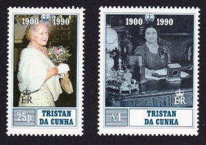 Tristan da Cunha 90th Birthday of Queen Elizabeth the Queen Mother 2v SG#498-499