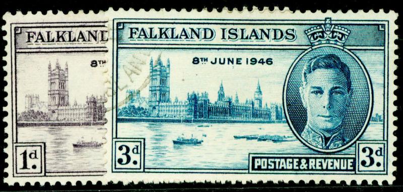 FALKLAND ISLANDS SG164-165, COMPLETE SET, FINE USED.