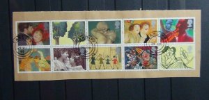 GB 1995 Greeting Stamps Greetings in Art Used on piece