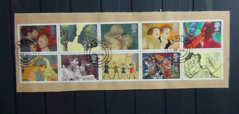 GB 1995 Greeting Stamps Greetings in Art Used on piece