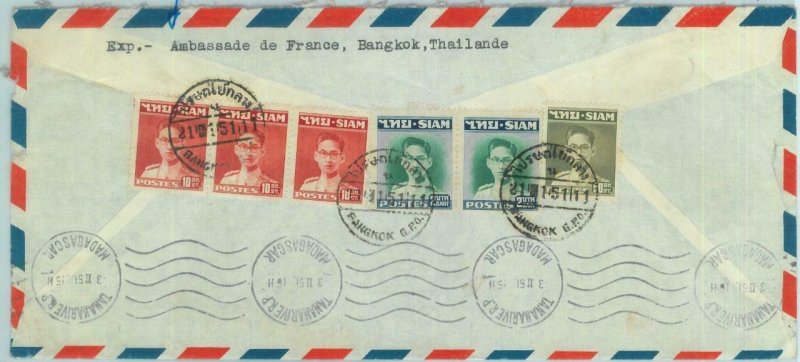 84669 - THAILAND Siam - POSTAL HISTORY: COVER from FRENCH EMBASSY to MADAGASCAR