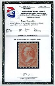 189, 15¢ American Banknote, MLH, PSE graded XF 90 Certificates, SMQ $450