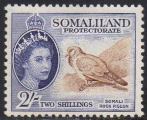 Somaliland Protectorate 1953 2/- Rock pigeon MH