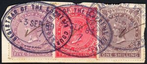 Cape of Good Hope BF88 BF90B (perf 14) and BF95 (clipped corner) on piece