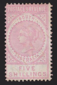 South Australia POSTAGE AND REVENUE 5s. perf 10. used.