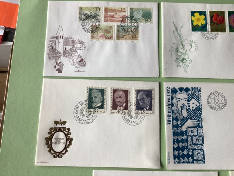 Liechtenstein 1972 postal stamps covers 8 items Ref A1359