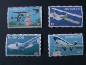 ​BARBADOS-1973- SC#384-7  1ST FLIGHT IN BARBADOS-MNH-VF WE SHIP TO WORLDWIDE