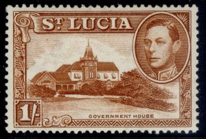 ST. LUCIA GVI SG135, 1s brown, M MINT.