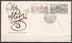 Czechoslovakia, Scott cat. 562-563. Art-Dragon Killer. First day cover. ^