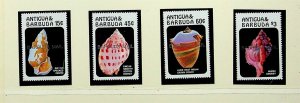 BARBUDA Sc 813-17 NH SET+S/S OVERPRINTS OF 1986 - SHELLS - (WG20)