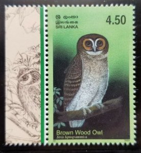 *FREE SHIP Sri Lanka Birds 2003  Owls Bird Prey Fauna (stamp margin) MNH